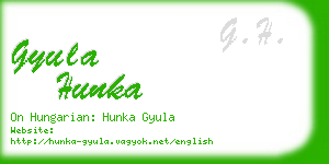 gyula hunka business card